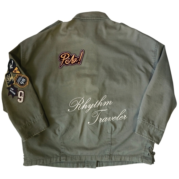 La Chapelle Oversized Grunge Army Green Jacket Size 36 Small - Picture 2 of 16